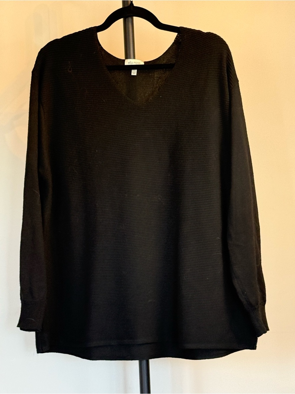3/$15 Ella Moss Black V-Neck Pullover Top